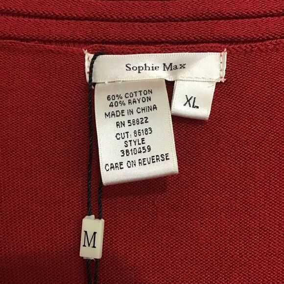 Sophie Max Ruby Red Sweater‎ Dress XL Cotton Blend Long Sleeve - Picture 10 of 11